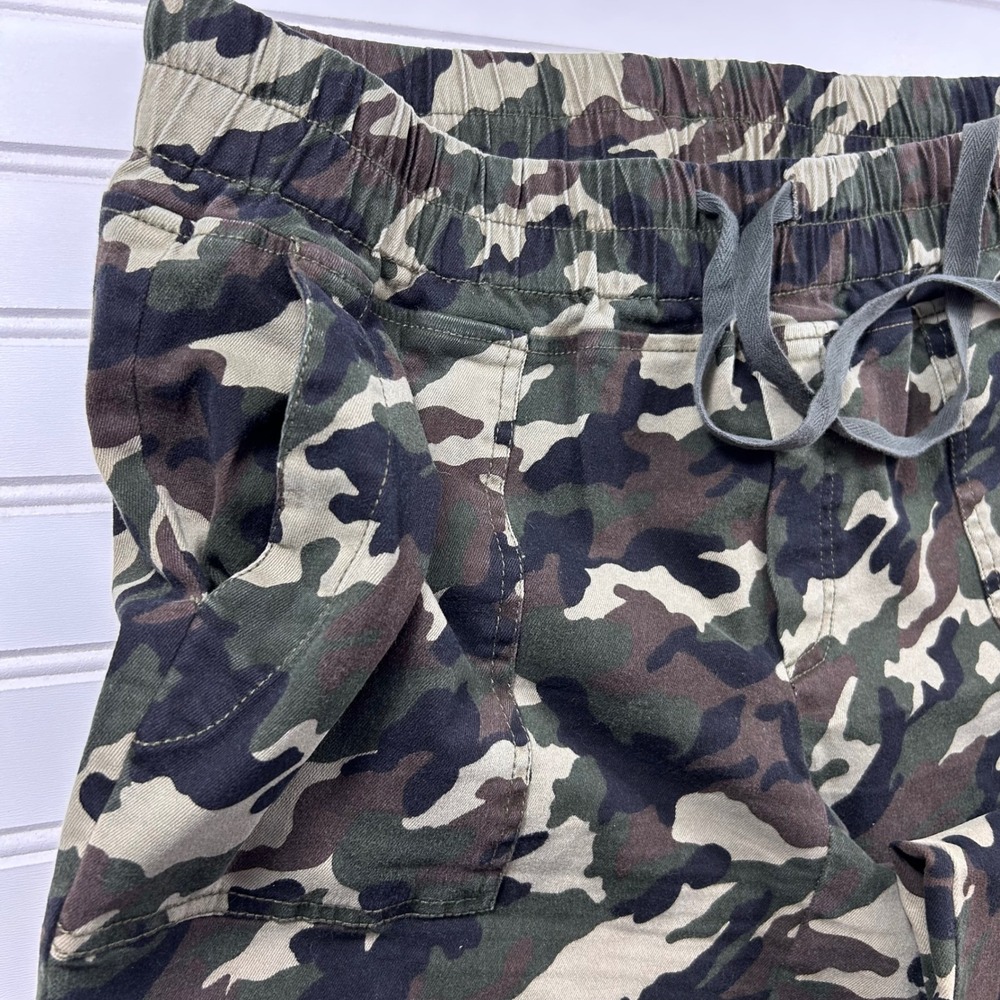 KUT from the Kloth Camo Utility Jogger Pants Womens L Green Woodland Drawstring - Picture 3 of 16